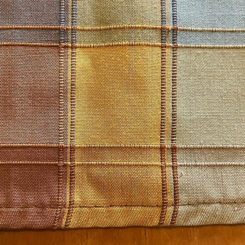 Vintage Perma Prest Tablecloth Fall Home Decor Table Cover Plaid Linen Retro 60s